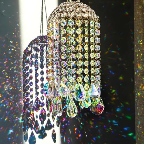 12.8'' Crystal Wind Chime Suncatchers Wind Chimes for Window Indoor O...