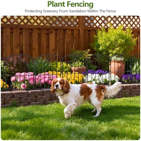 17in (H) x10.5ft (L), 10 Panels No Dig Decorative Garden Fence