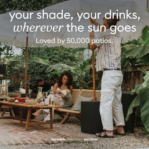 Veradek Umbrella Side Table - Outdoor Patio Table with Umbrella Hole