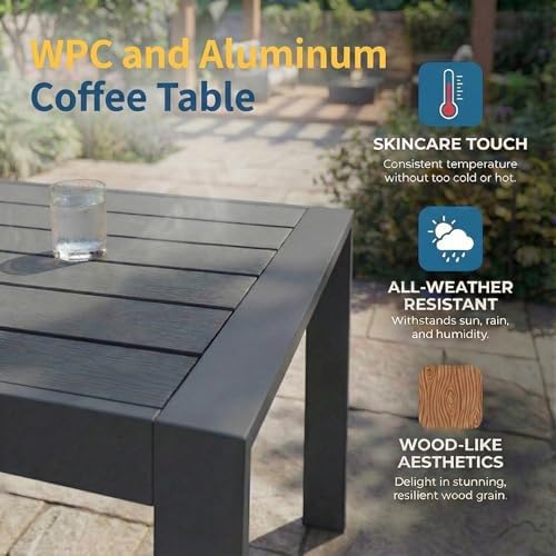 Solaste Aluminum Patio Furniture Set for All Weather, Oversized Metal Outdoor...