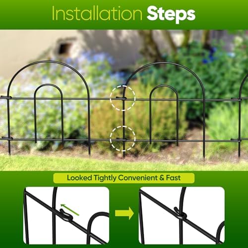 ZENY 35 Pack Decorative Garden Fence Fencing, 50 Ft(L) x 18in(H) Patio Fence ...