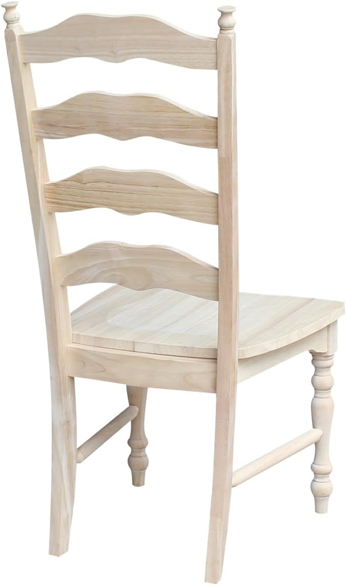 IC International Concepts Set of 2 Maine Solid Wood Chairs, Unfinished