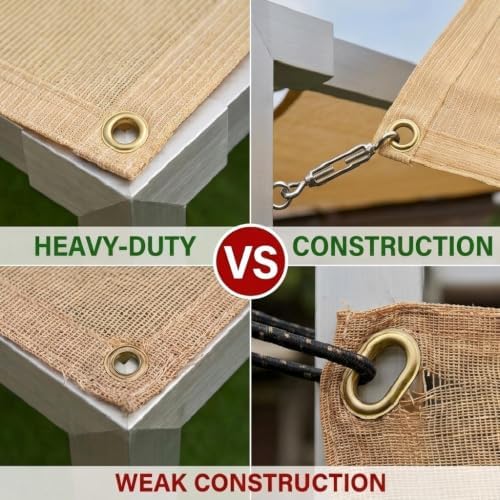 90% Sun Shade Cloth 10x30FT Heavy Duty Shade Cover Grommets