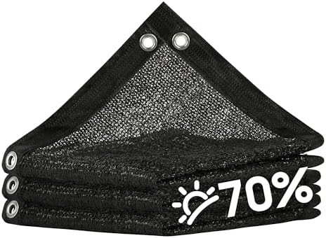 ShadeMart 70% Black Shade Cloth 10' x 16' HDPE Mesh Tarp for Garden P...