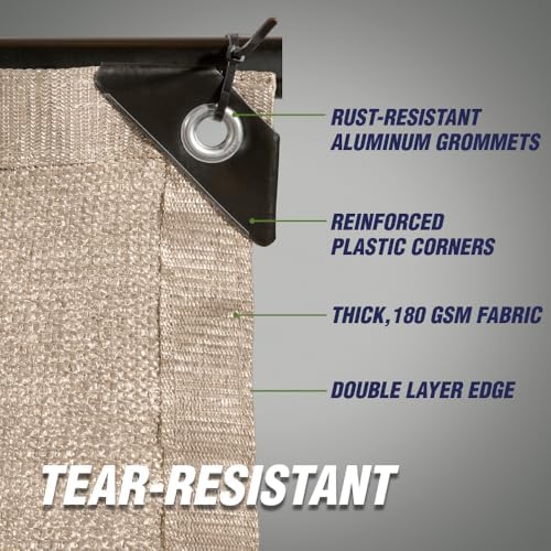 RUGGED RHINO Fence Privacy Screen 180 GSM Heavy Duty Mesh, 6x20 FT Beige