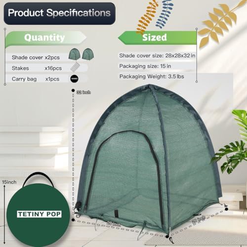 2pack Pop up Plant Sunshade Cloth,Plant Sun Shade Net for Flower UV Resistant...