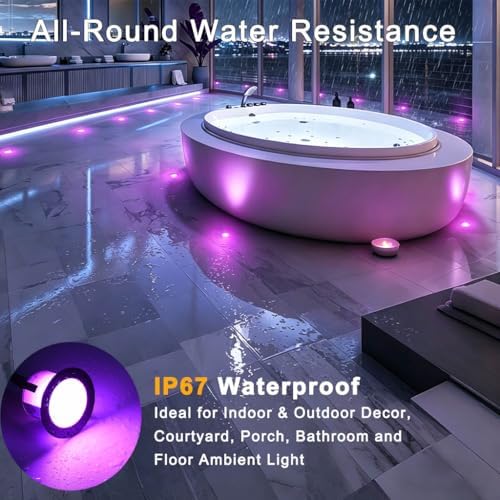 LED Deck Lights Kit, 30 Pack Φ1.22" Low Voltage WiFi Smart Recessed RGBW...