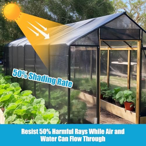 Amagenix 50% Shade Cloth Roll, 5'10" x 100 FT, Black