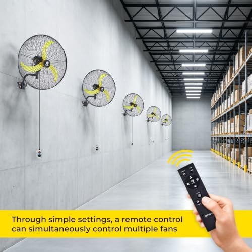 FUGOO 20 Inch Outdoor Wall-Mounted Fan, 4000 CFM, IP54, Oscillating