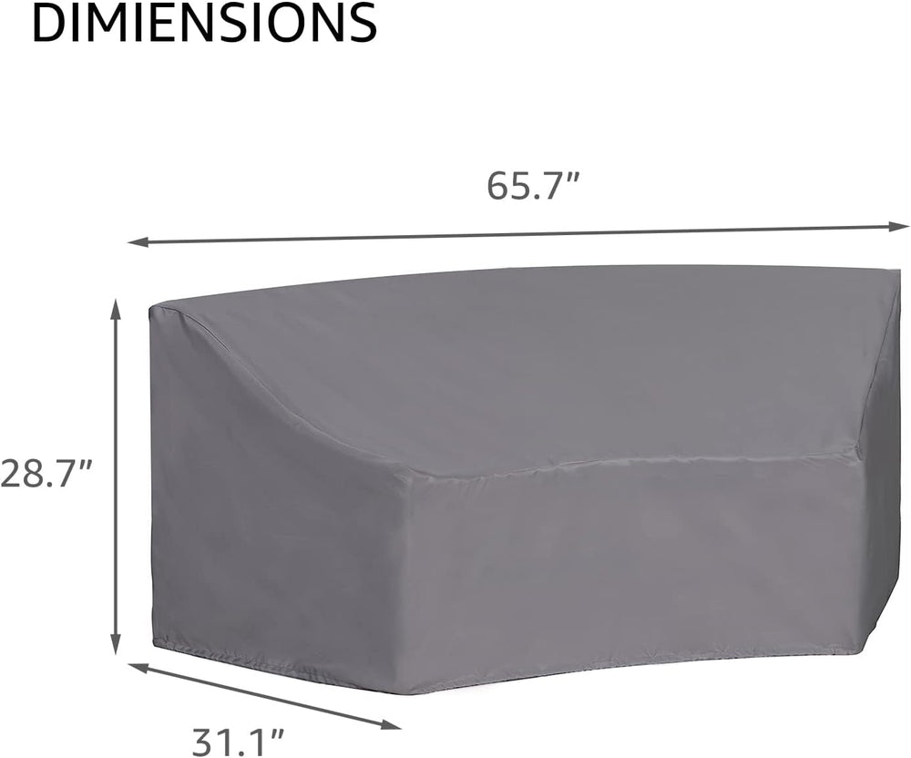 Half Moon Patio Furniture Cover, Waterproof Curved Sofa Cover