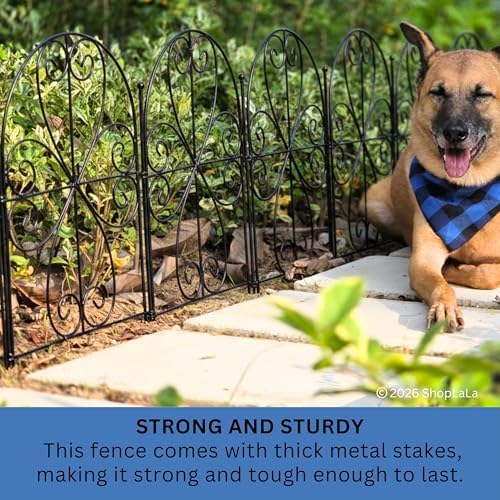 ShopLaLa Garden Fence (20 Panels) 12.5inx16.5in Decorative Metal Fences