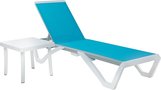 Kozyard Outdoor Chaise Lounge Chair, Full Flat Adjustable Patio Lounger with ...