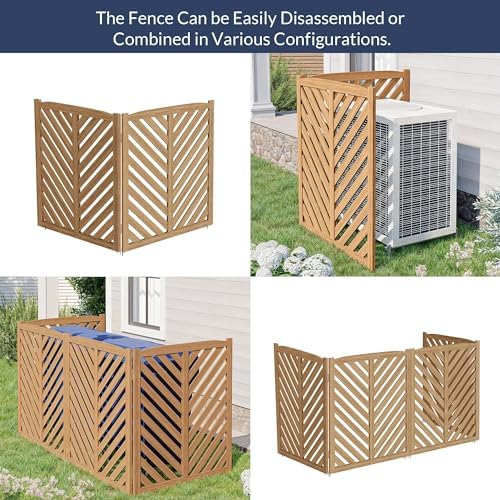 BELLEZE Privacy Fence Panels for Outside, Wooden Air Conditioner Fence Pool E...