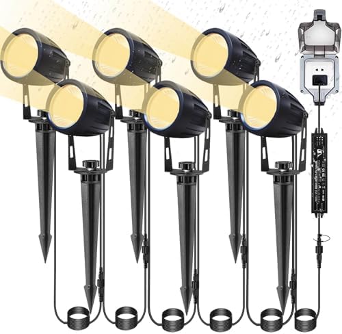 Low Voltage Landscape Lighting 6 Pack, 12V LED Outdoor Landscape Spotlights O...