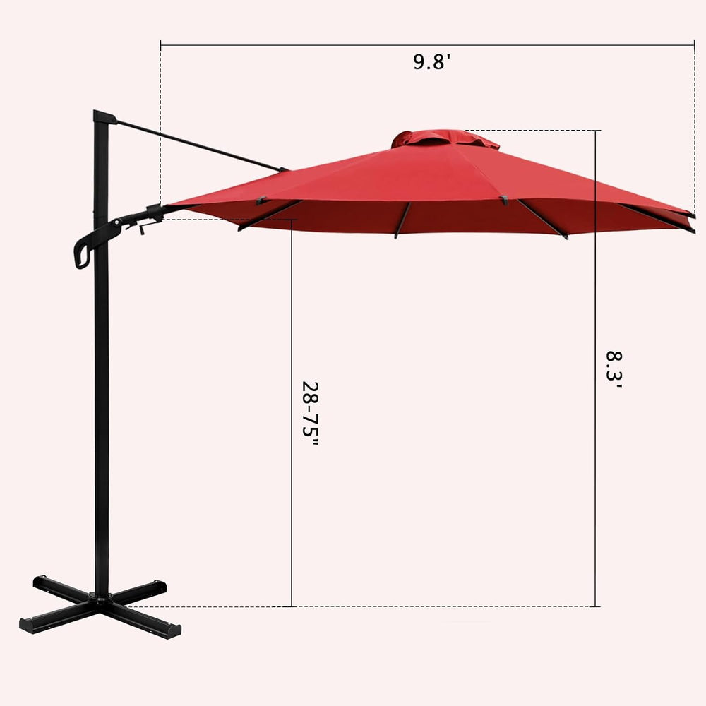 Abba Patio 10FT Vienna Offset Patio Umbrella Outdoor Cantilever Umbrella with...