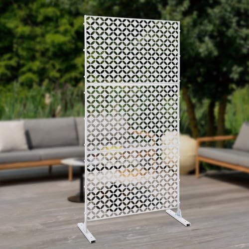 Outdoor Privacy Screen, 3 ft W x 6 ft H Metal Decoative Privacy Screen Panel ...
