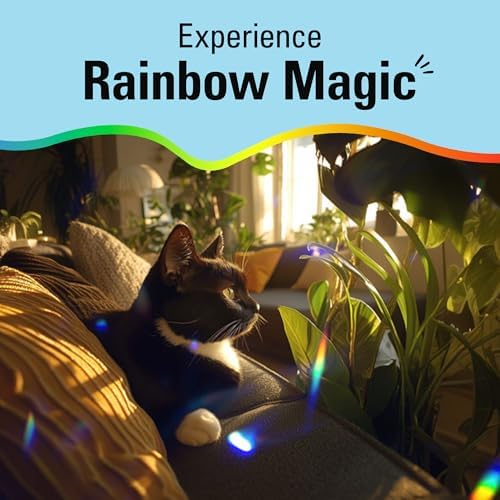 Kikkerland Solar Powered Rainbow Maker – Prism Suncatcher, Fun Home Window De...