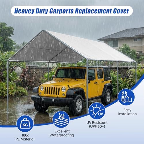 10x20FT Heavy Duty Carport Canopy Replacement Cover