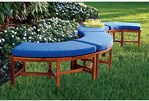 Solid Wood Fire Pit Curved Bench 44" Outdoor Garden Patio