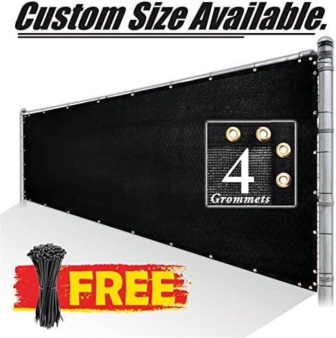 Royal Shade 6' x 50' Black Fence Privacy Screen, Heavy Duty Windscreen