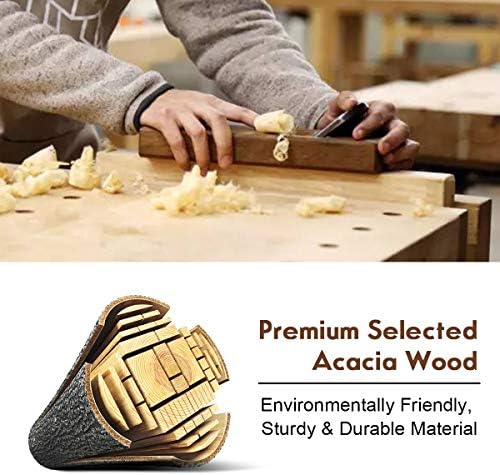 GIANTEX 57.5" Live Edge Acacia Wood Bnech, 3-Person Backless Outdoor Din...