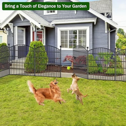 10 Panel No Dig Decorative Garden Fence with Gate 32"H x 23.6'L Dog ...