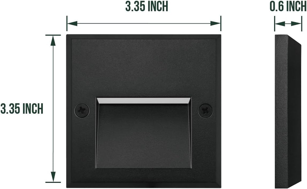 GKOLED 6-Pack Slim Square Low Voltage Deck Post Lights, Outdoor Step Light