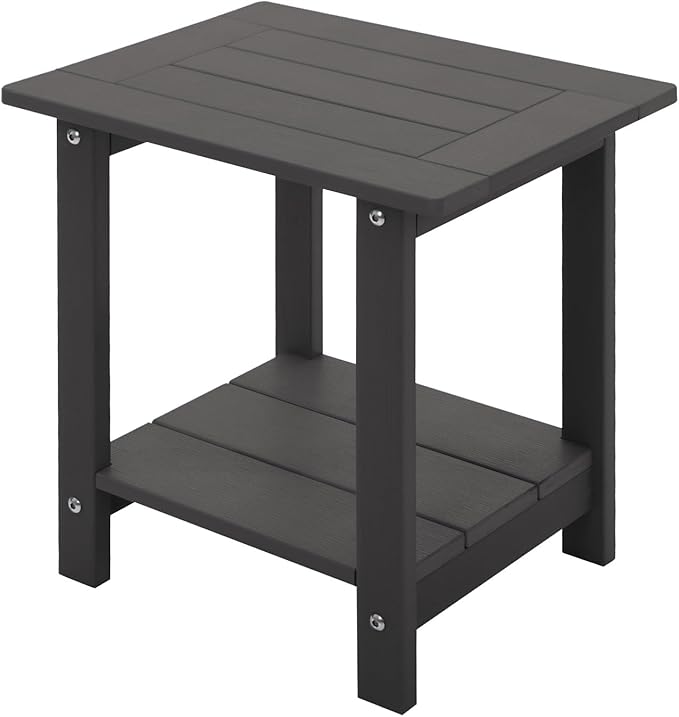 Double Adirondack Side Table Weather Resistant, Outdoor Rectangular End Table...