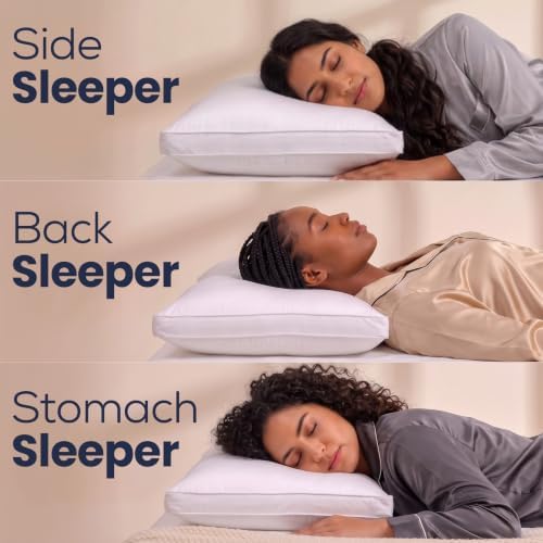 Utopia Bedding Gusset Bed Pillow, Hotel Pillows Queen Size Set of 2, White