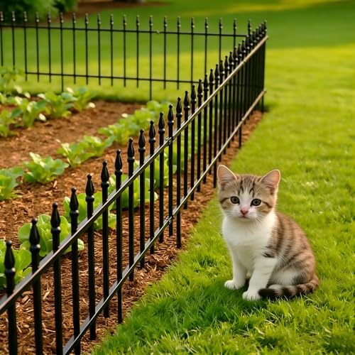 5-Pack Garden Border Fence, 23" W x 17" H, Black