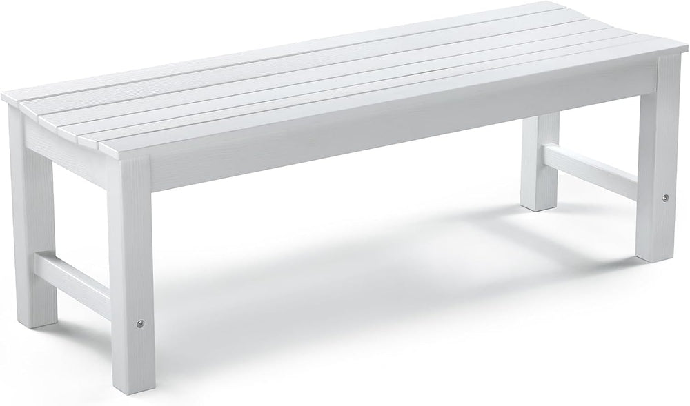 Stoog Outdoor Bench, 2-Person Patio Backless Bench, Outdoor Benches Weatherpr...