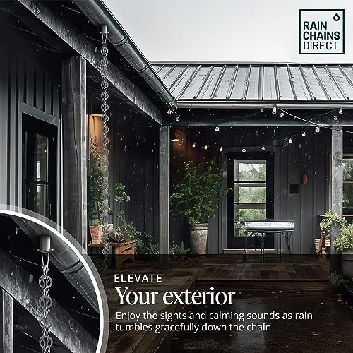 Rain Chains Direct - Modern Loop Rain Chain - 8.5 FT - Durable Milled Aluminu...