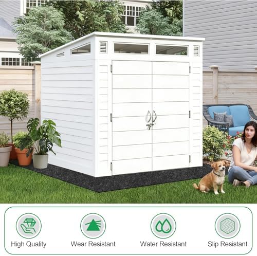 ToLanbbt Outdoor Storage Shed Floor Mat, 8.2 x 6 FT Waterproof Carport Mat, W...