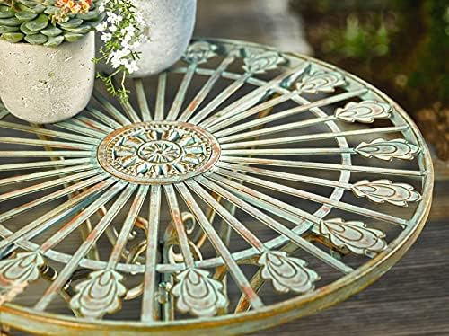 Westcharm Folding Metal Bistro Set w/Scrolling Heart & Peacock Tail Motif...