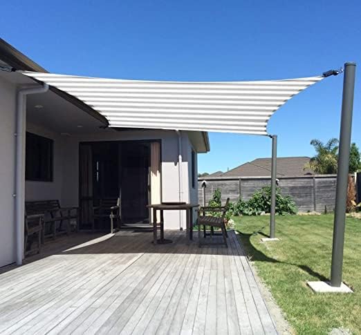SUNNY GUARD Sun Shade Sail 8' x 10' Rectangle Grey-White UV Block Sun...