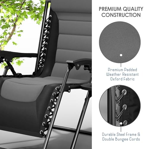 Nestl Padded Oversized Zero Gravity Chair, XL Folding Outdoor Lounge Chair | ...