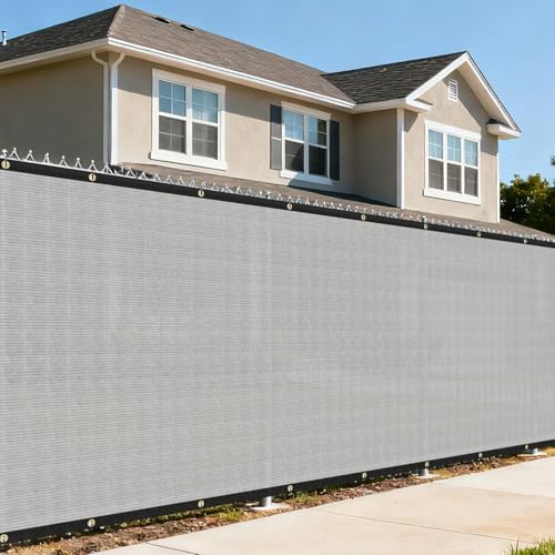 6'x40' Privacy Screen Fence Heavy Duty Fence Panels, Light Gray