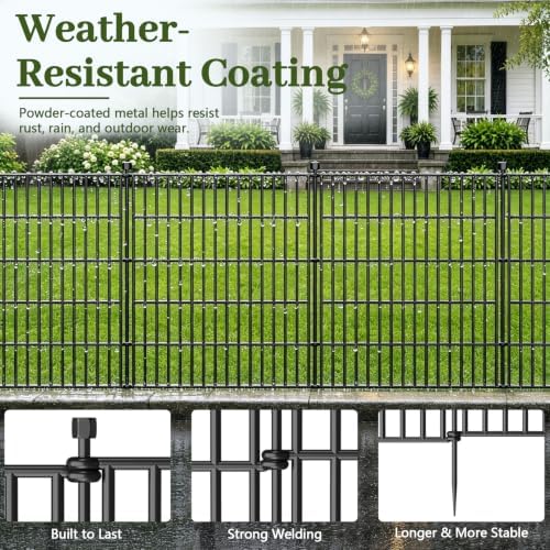 No Dig Garden Fence Outdoor for Yard, 32in (H) x 23.6ft(L)