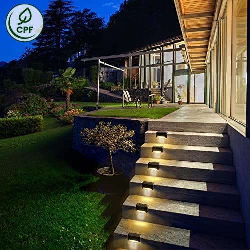 SOLPEX Solar Deck Lights Outdoor 24 Pack,Step Light Waterproof,Warm White