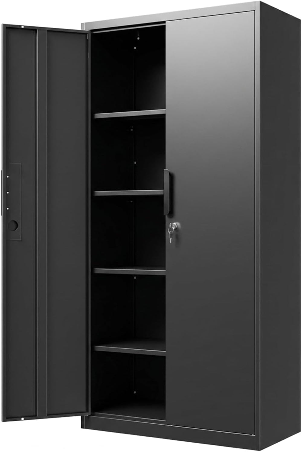 Metal Garage Storage Cabinet with Lock, 71" Tall Steel Storage Locker wi...