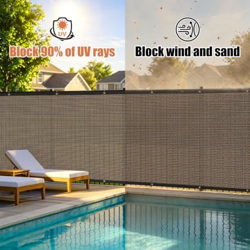 KANAGAWA Privacy Screen Fence 4 x 50ft, 90% Blockage Screen, Brown