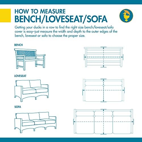 DUCKCOVERS Ultimate Patio Loveseat Couch Cover, 60"W x 35"D x 35&qu...