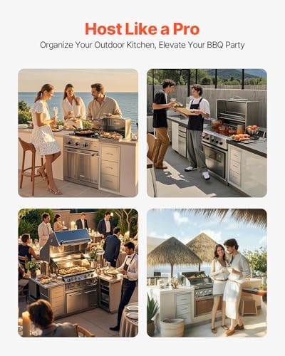 VEVOR Outdoor Kitchen Drawers 16"W x 28.5"H x 20.5"D Stainless...
