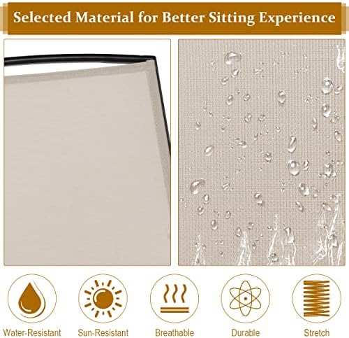 GIANTEX Patio Bench Glider Chair with Metal Frame, Center Tempered Glass Tabl...