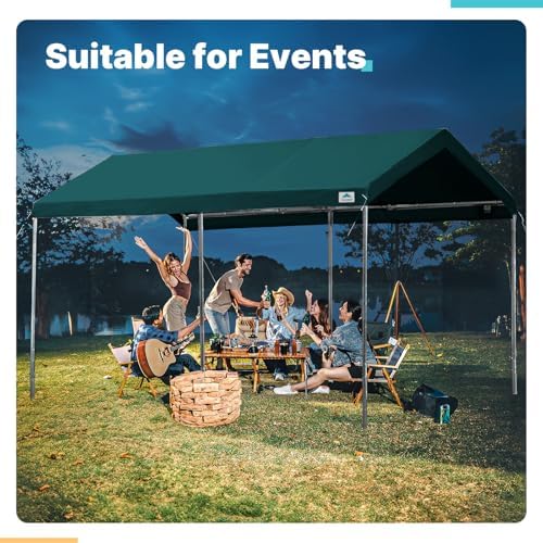 ADVANCE OUTDOOR Adjustable 10x15 ft Heavy Duty Carport Car Canopy Garage Boat...