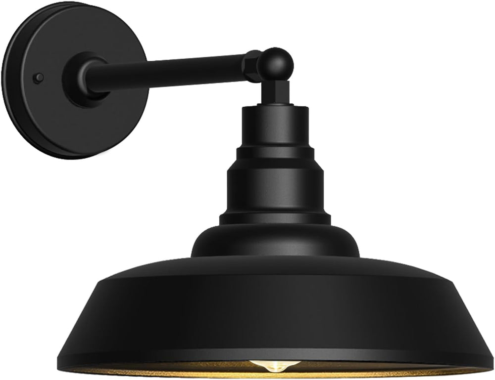 12" Outdoor Gooseneck Barn Light,Black Farmhouse barn Wall Light, Waterp...