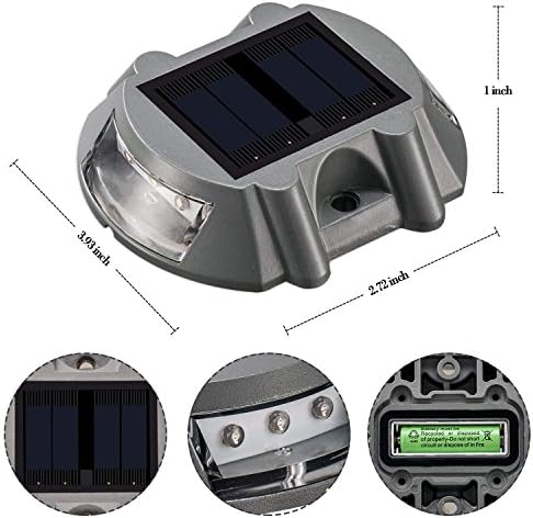 SUNWIND Solar Deck Lighting Outdoor - 4 Pack Waterproof Aluminum Dock Solar P...