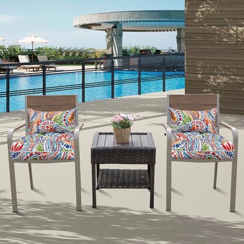 JMGBird Outside Chair Cushions Waterproof Patio Seat Cushions with Ties