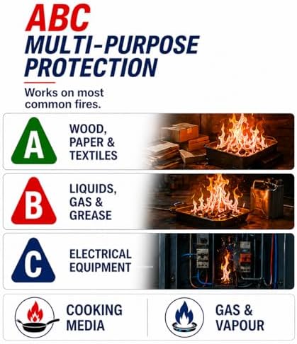 ABC Fire Extinguisher for Home & Vehicle - Compact Fire Extinguisher | Gr...