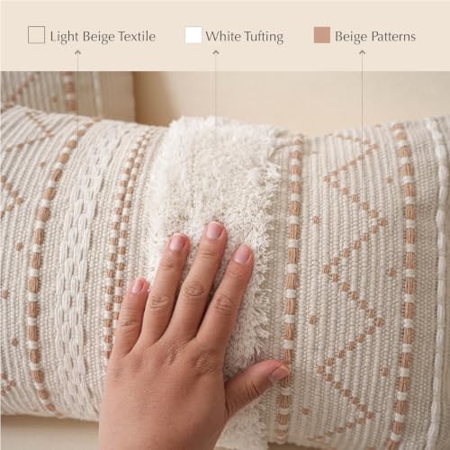 BlissBlush 14x36 Lumbar Pillow Cover for Bed, Rectangular Long Decorative Thr...